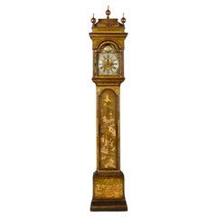Used An 18th Century Green Japanned Lacquer Longcase Clock