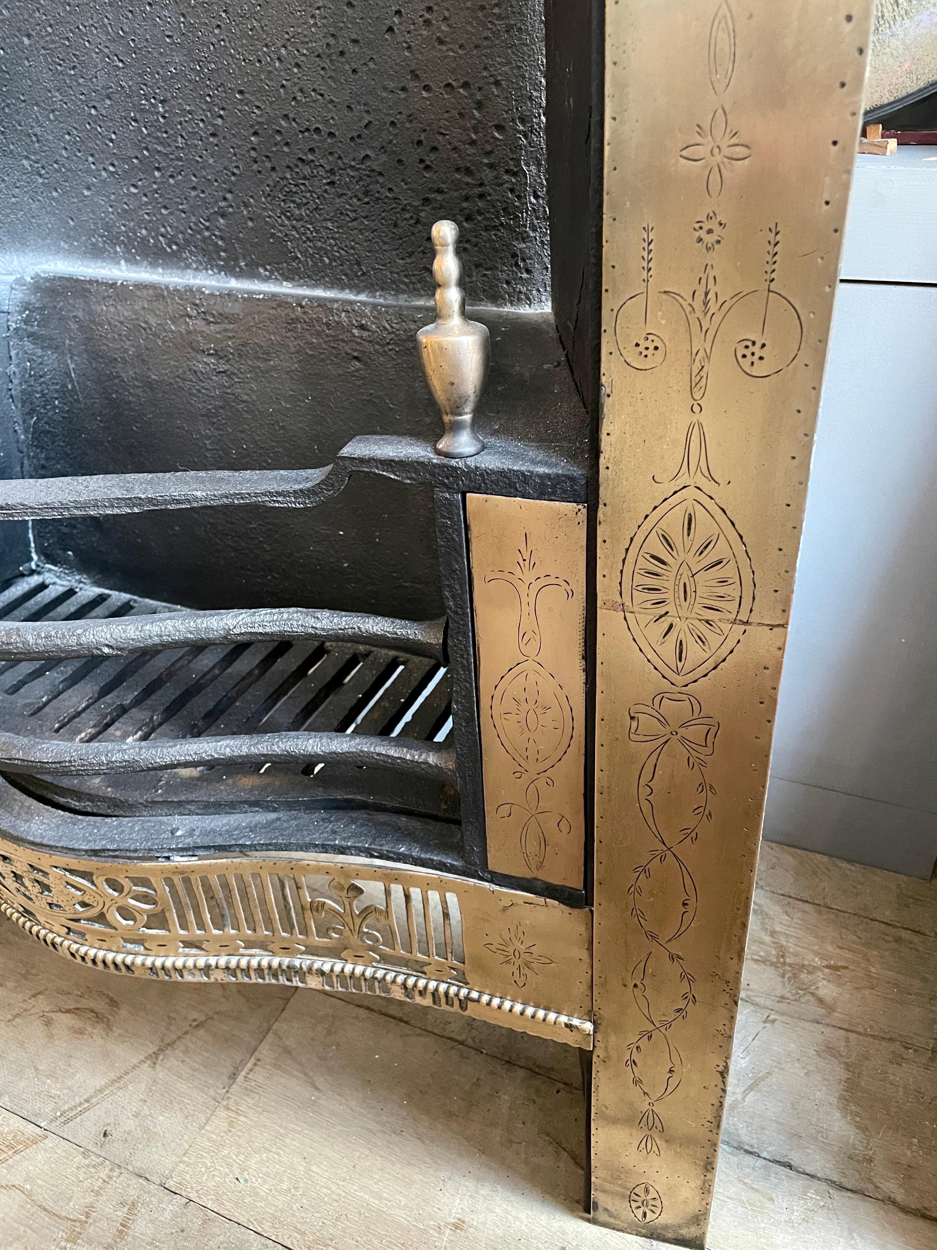 18th Century Irish Brass Register Grate Fireplace For Sale 7