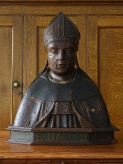18th Century Italian Bust of Sant'Agostino