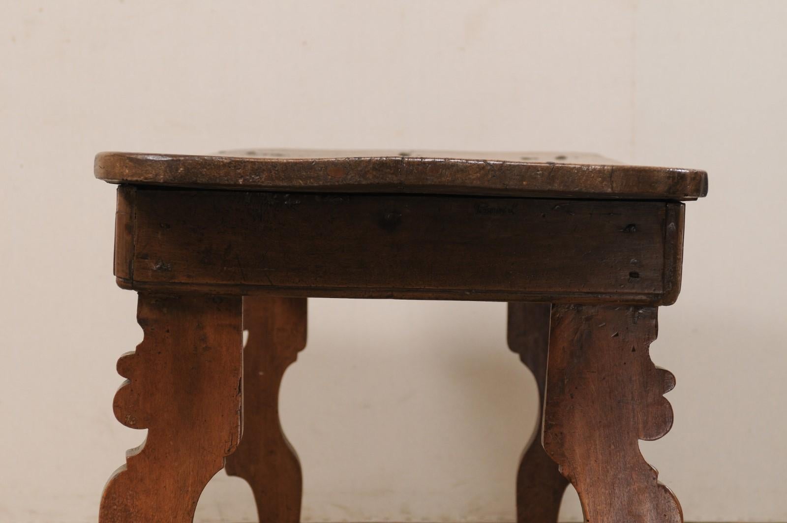 18th Century Italian Console Table or Desk with Trestle Legs & Single Board Top 2