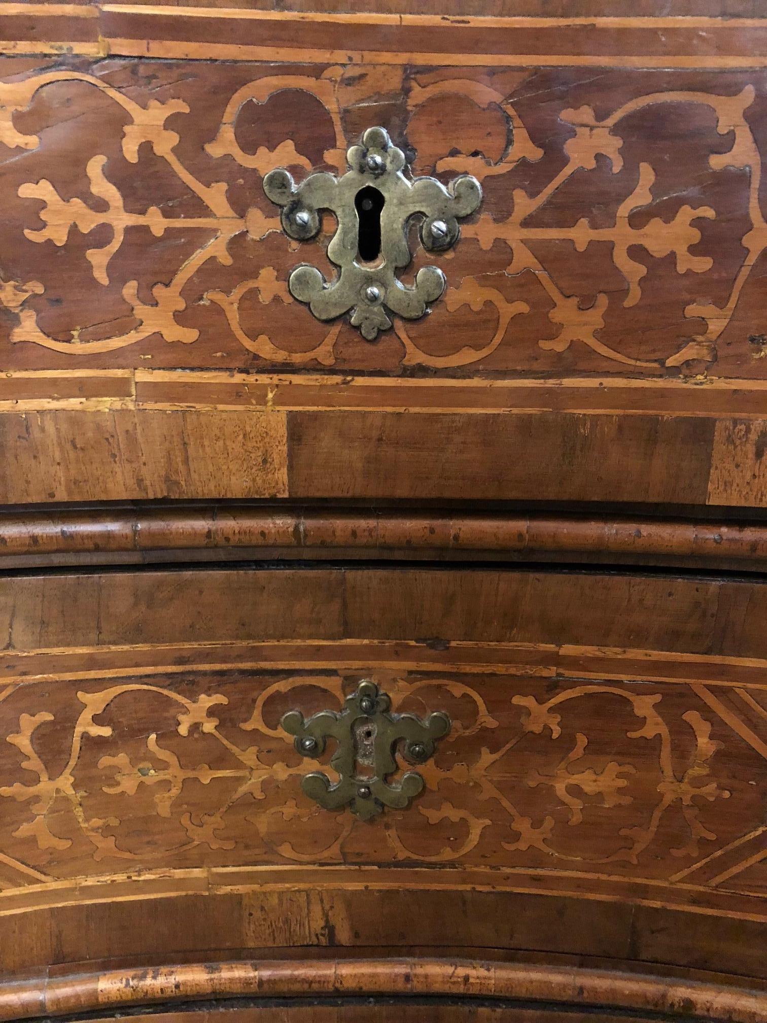 Wood An 18th Century Italian Marquetry Inlaid Bureau Cabinet For Sale