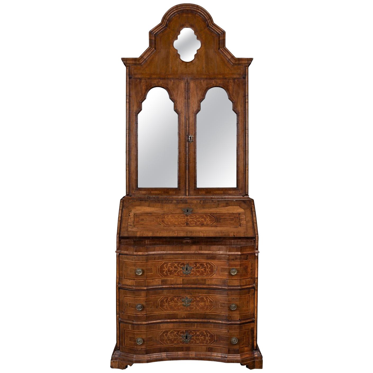 An 18th Century Italian Marquetry Inlaid Bureau Cabinet For Sale