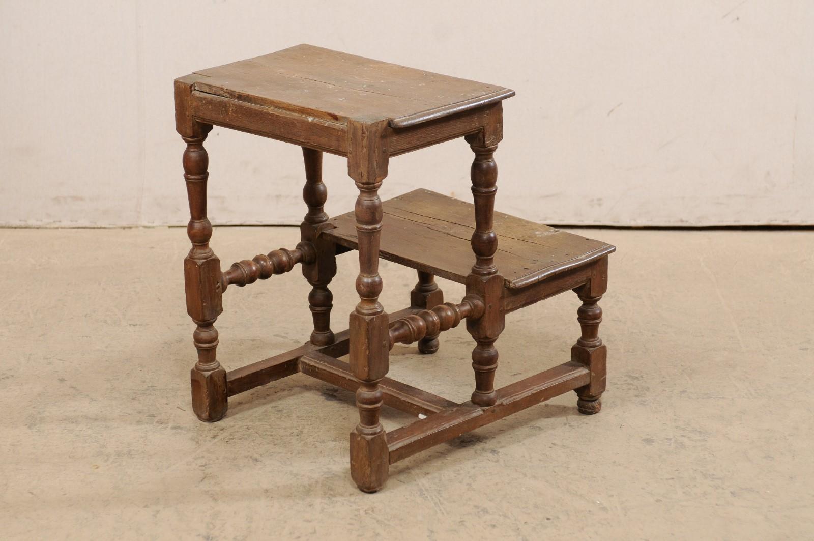 two step wooden stool