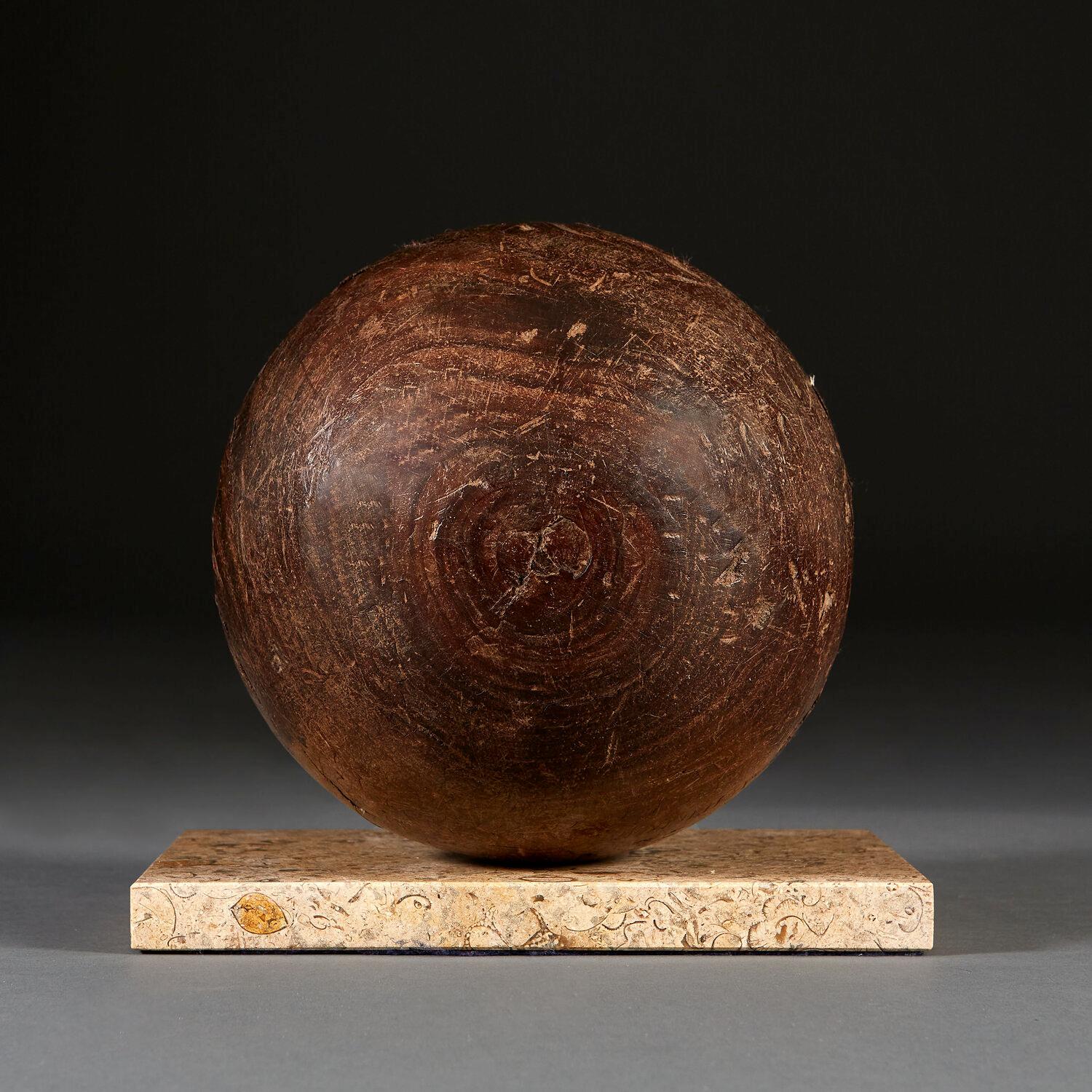 English 18th Century Lignum Vitae Sphere For Sale