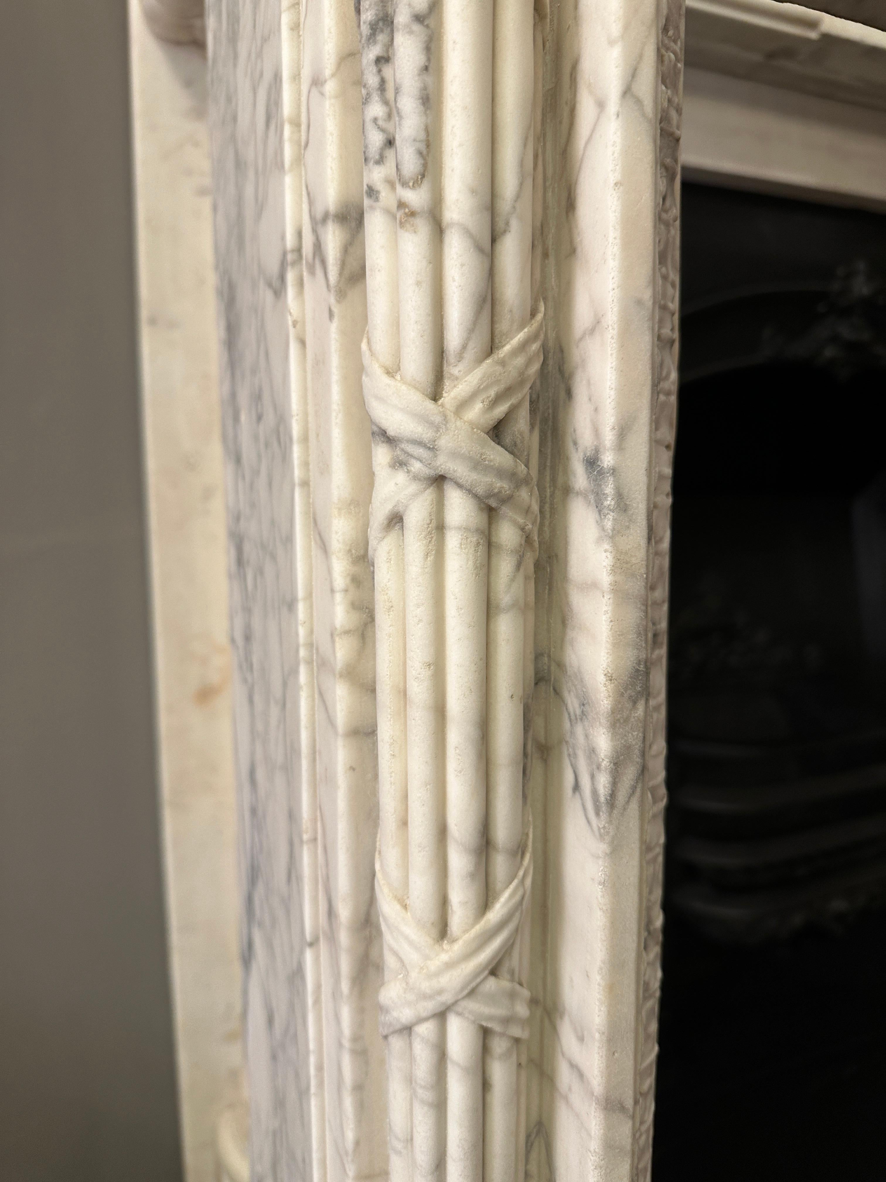 An 18th Century Louis XVI  Calacatta Marble Fireplace Mantel  For Sale 6