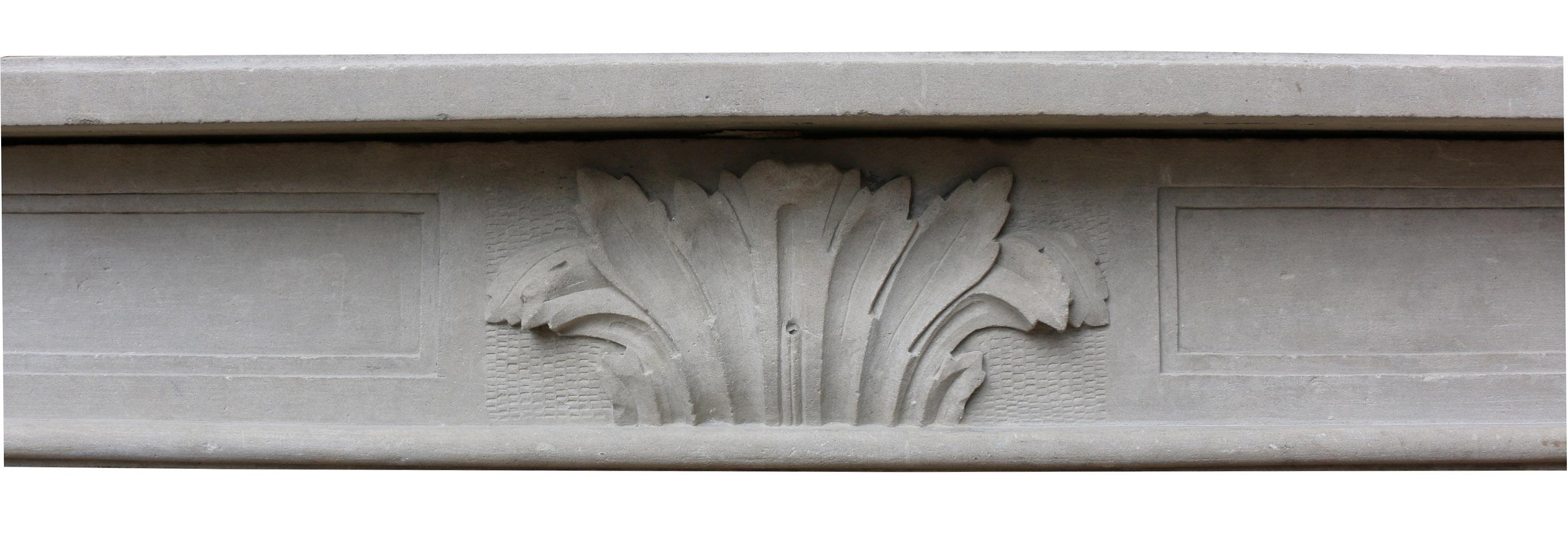 18th Century Louis XVI Limestone Fire Mantel In Good Condition For Sale In Wormelow, Herefordshire