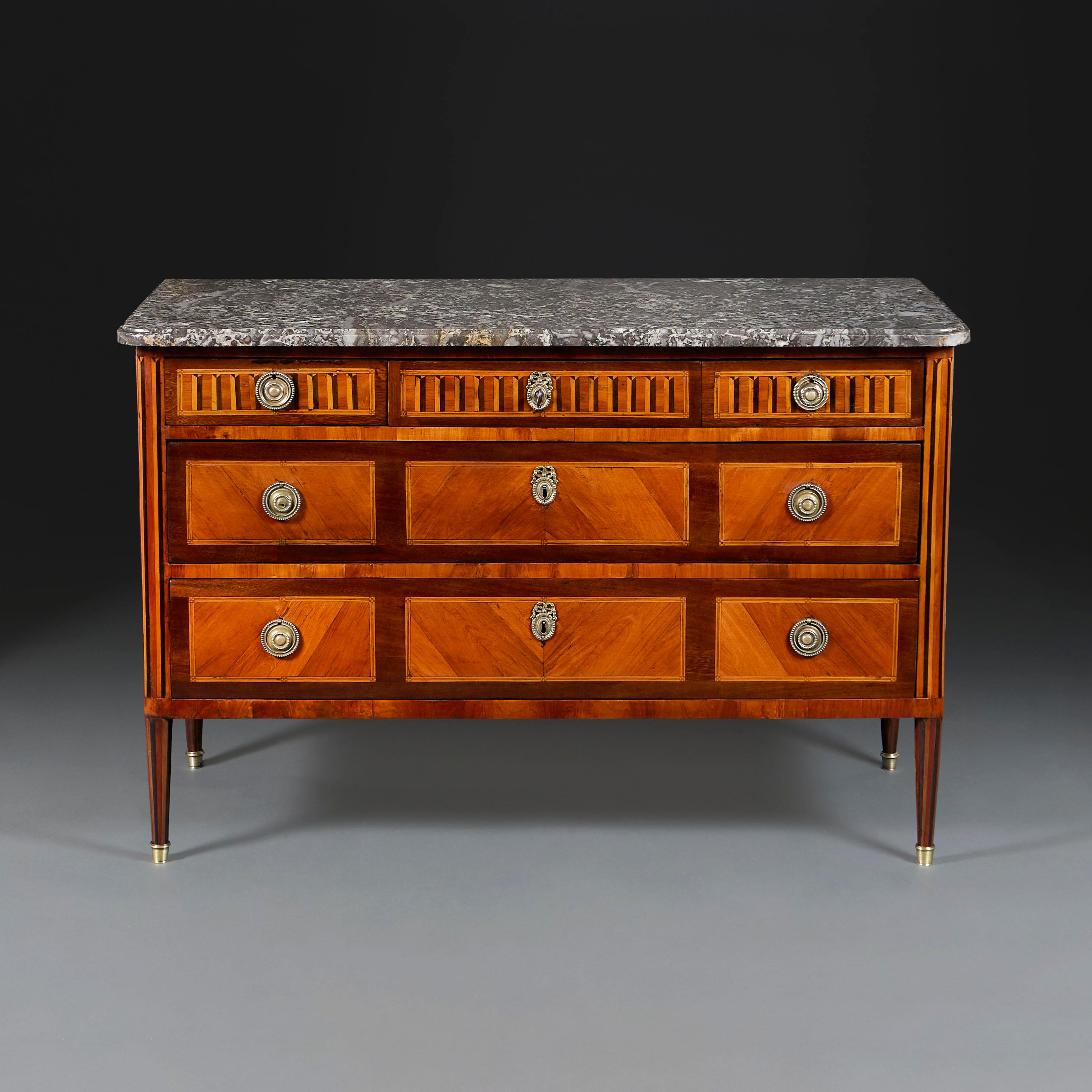 An 18th Century Louis XVI Tulipwood Parquetry Commode at 1stDibs