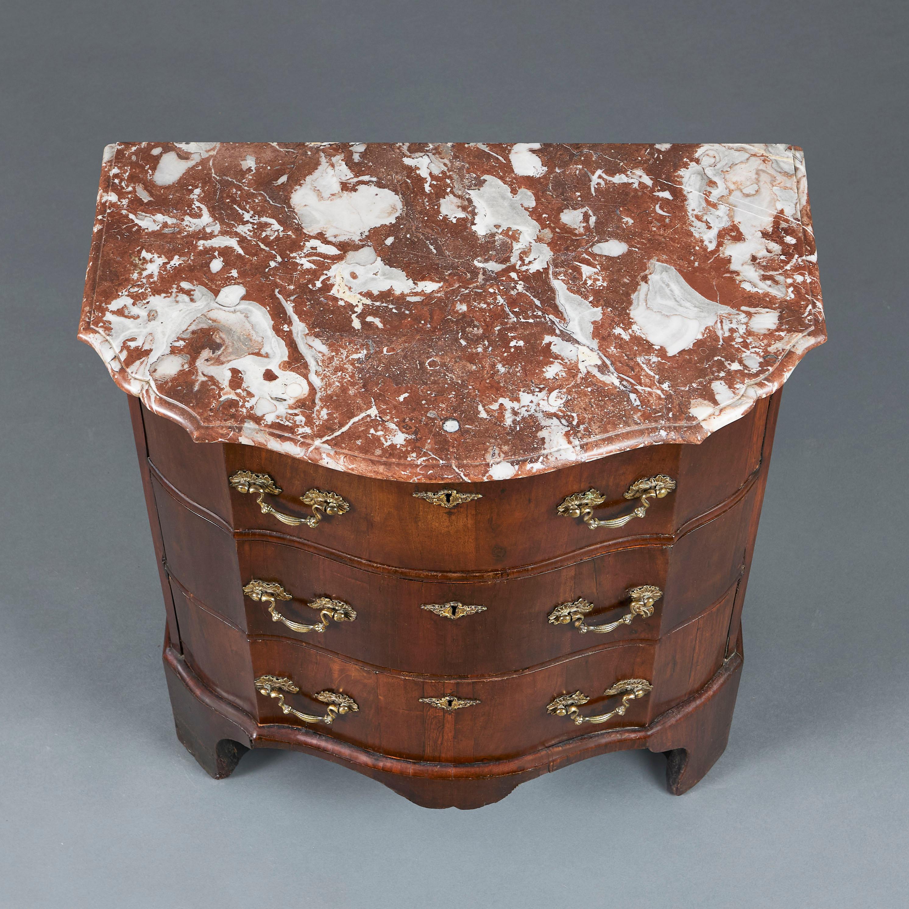 Marble An 18th Century Mahogany Serpentine Bedside Commode  For Sale