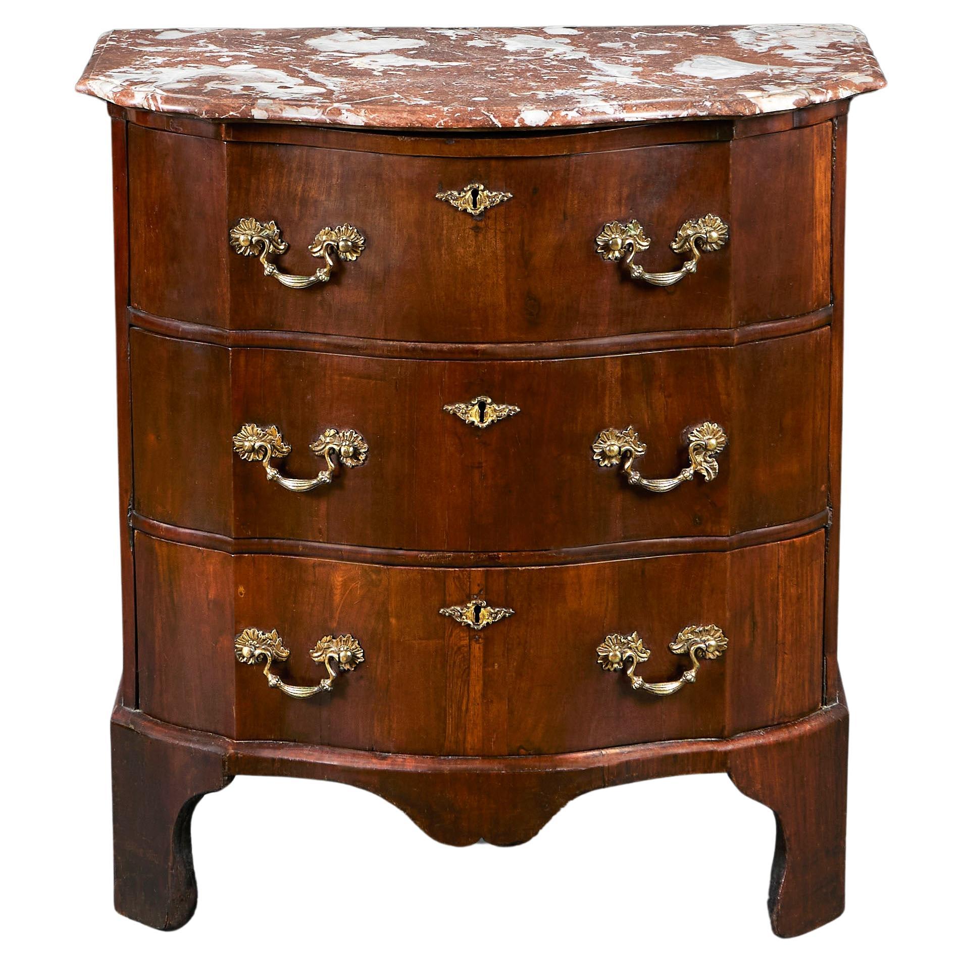 An 18th Century Mahogany Serpentine Bedside Commode  For Sale