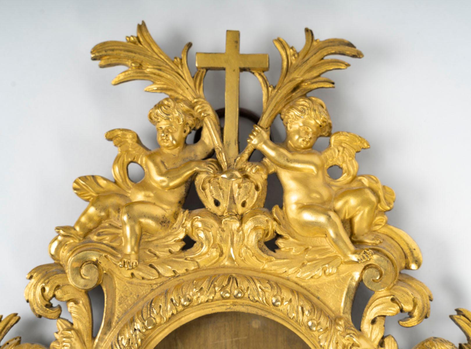 Estuche y marco de fotos de bronce dorado de mercurio del siglo XVIII. Francés en venta