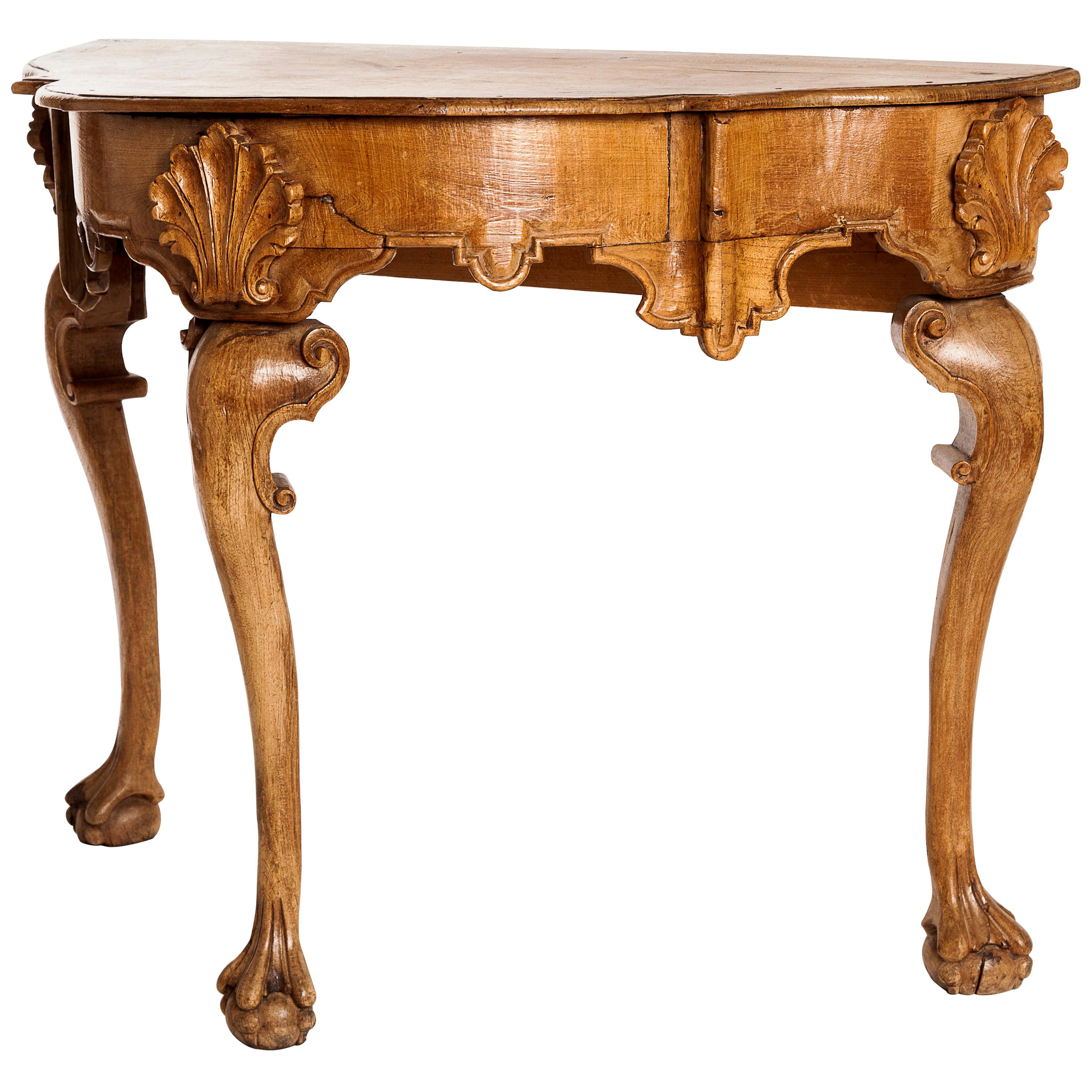 18th Century Mexican Demilune Table For Sale