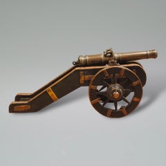 An 18th Century Model Field Cannon With Bronze Barrel