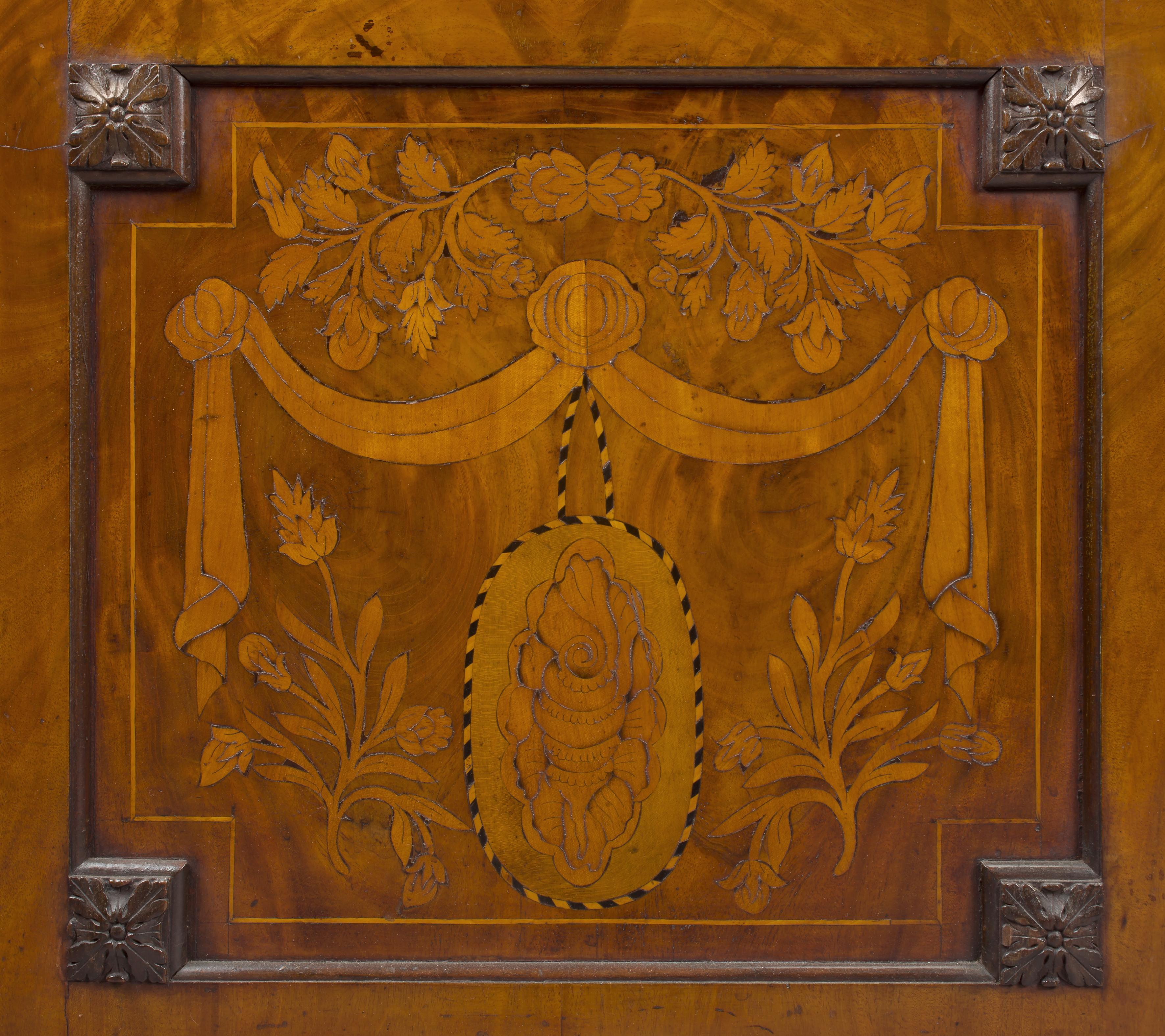 An 18th Century Neoclassical Mahogany Armoire With Marquetry Inlay, Circa 1770 For Sale 2