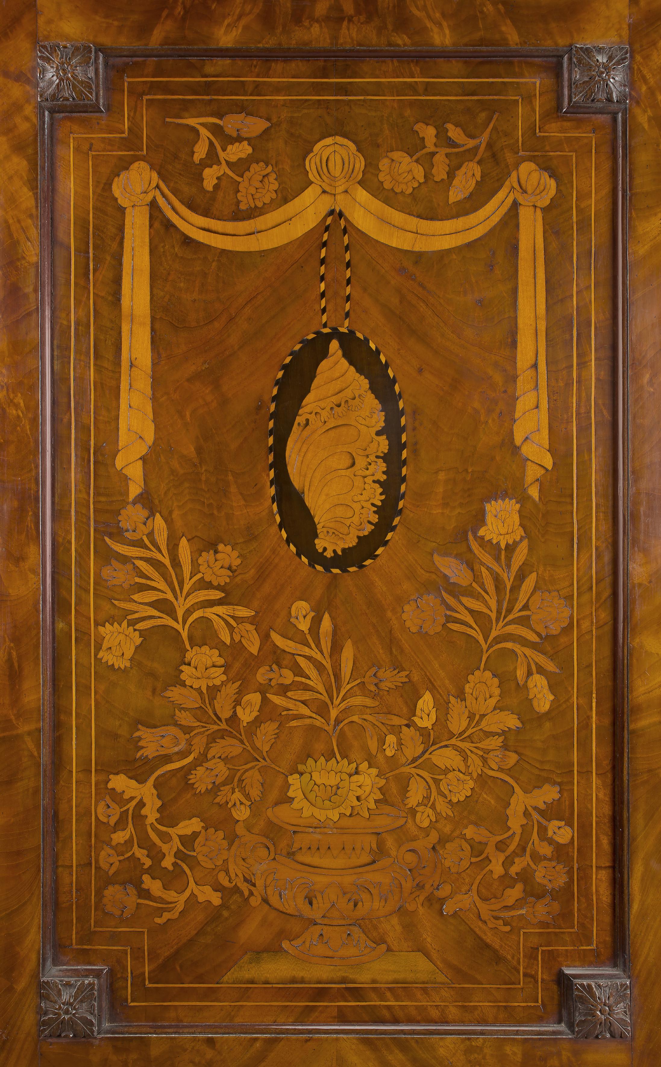 An 18th Century Neoclassical Mahogany Armoire With Marquetry Inlay, Circa 1770 For Sale 3