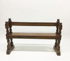An 18th Century oak hall sofa, bench, settee, Dutch