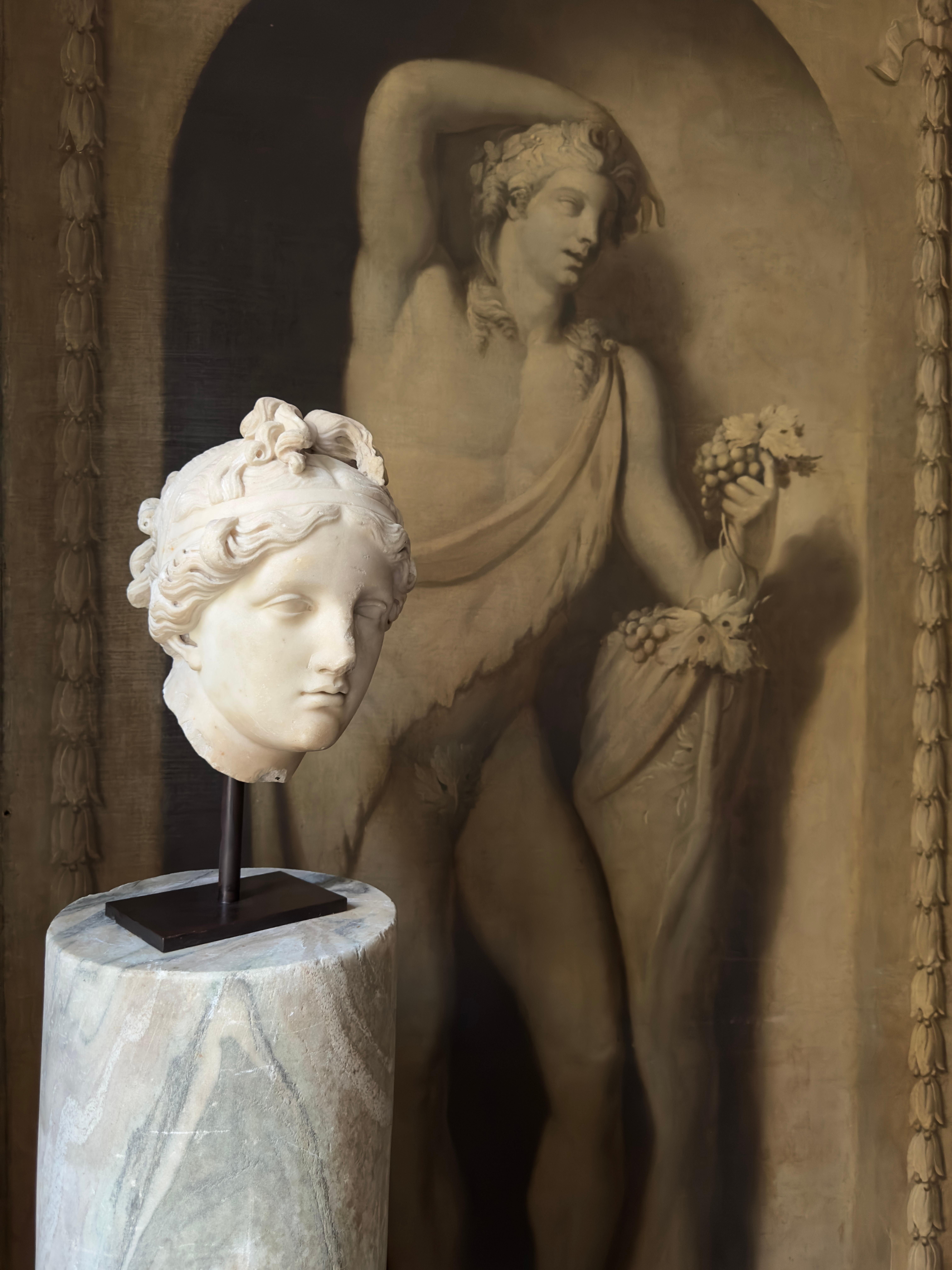An 18th century or earlier statuary marble head of Venus For Sale 4