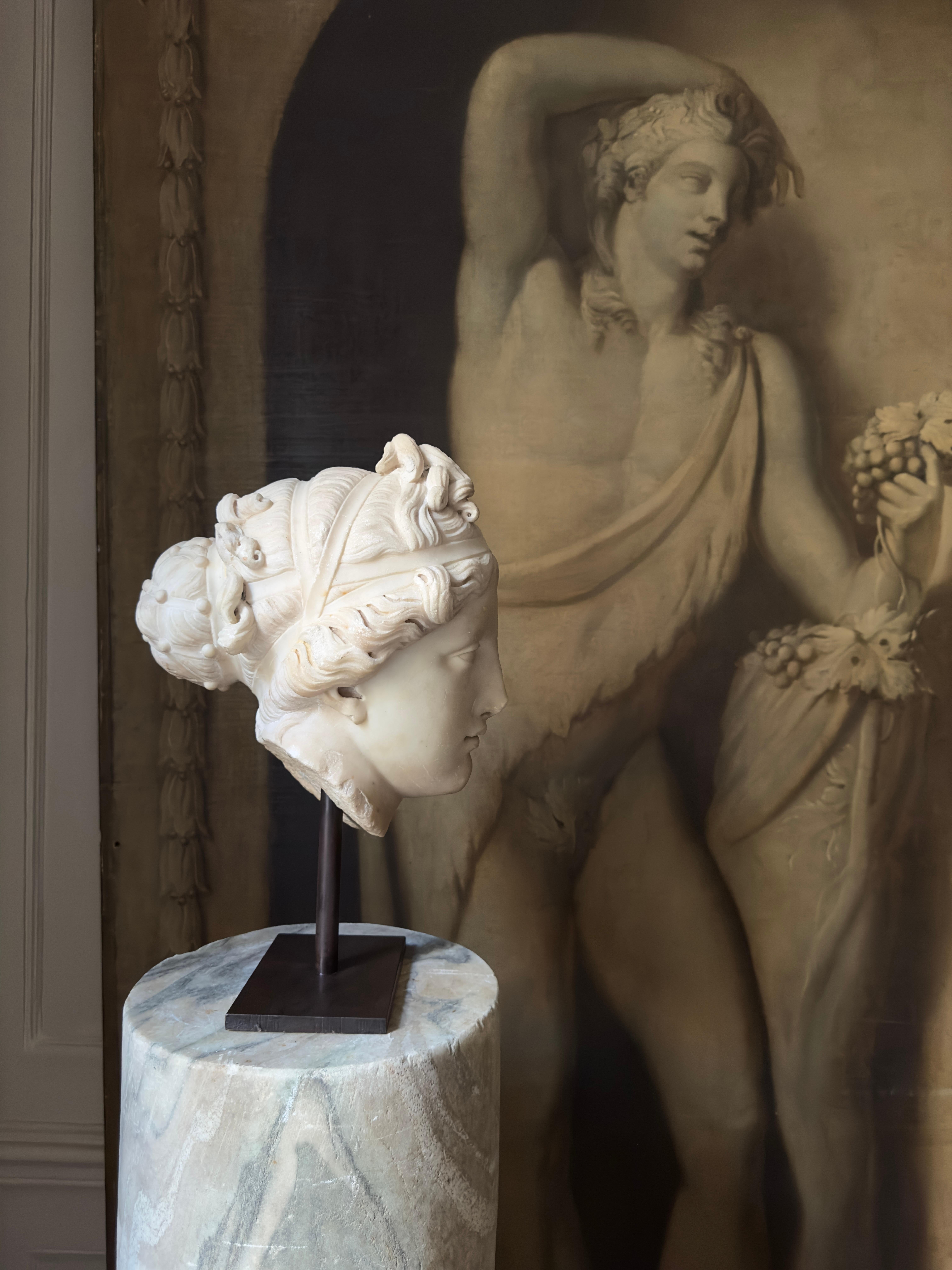 An 18th century or earlier statuary marble head of Venus For Sale 1