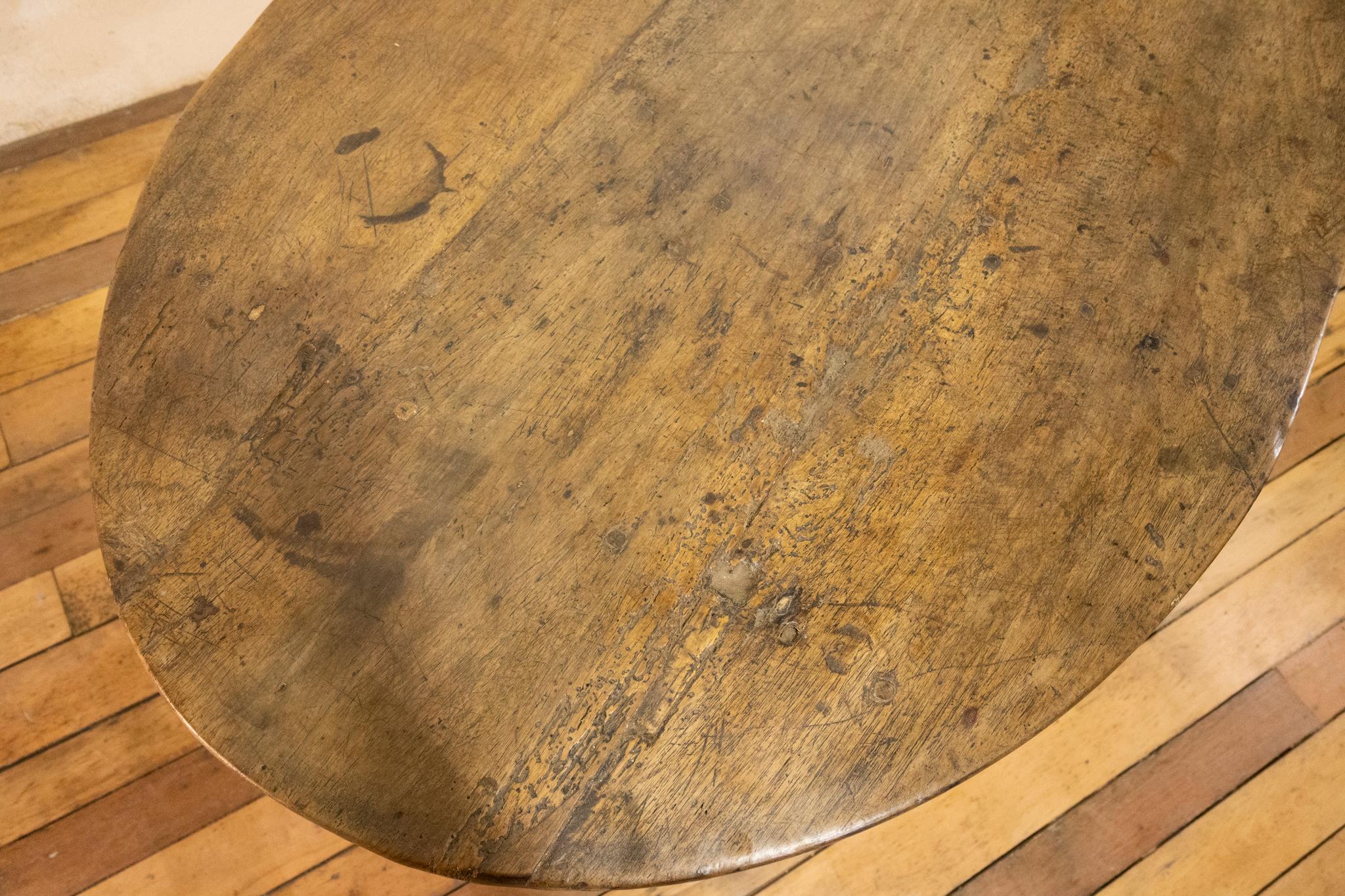 18th Century Oval Swedish Walnut Bockboard Table 2