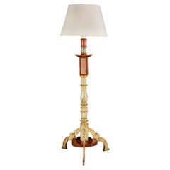 18th Century, Painted Italian Floor Lamp with Faux Marble Surface