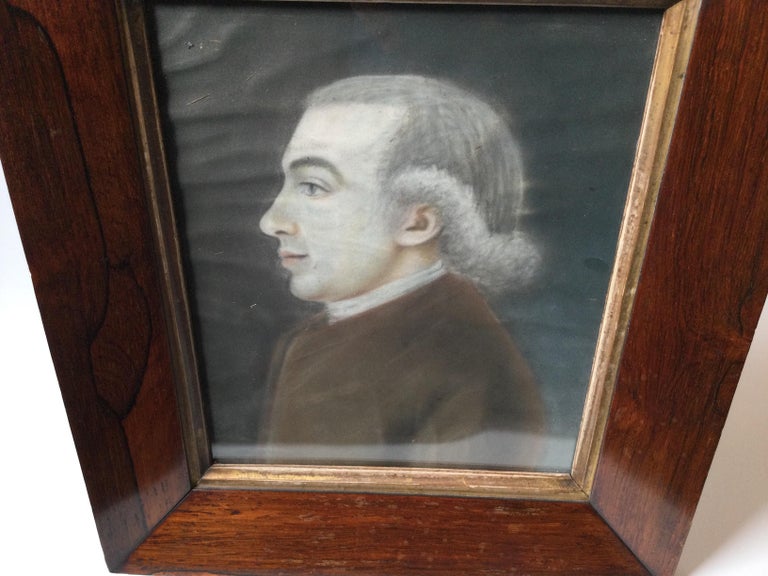 American Colonial 18th Century Pastel Portrait of a Gentleman For Sale