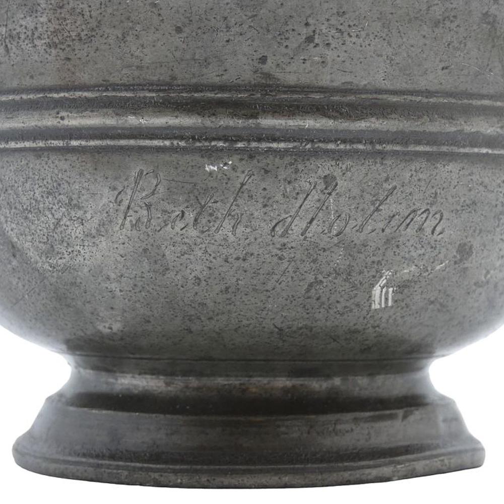 18th Century and Earlier An 18th Century Pewter Beit Cholim Charity Bowl For Sale