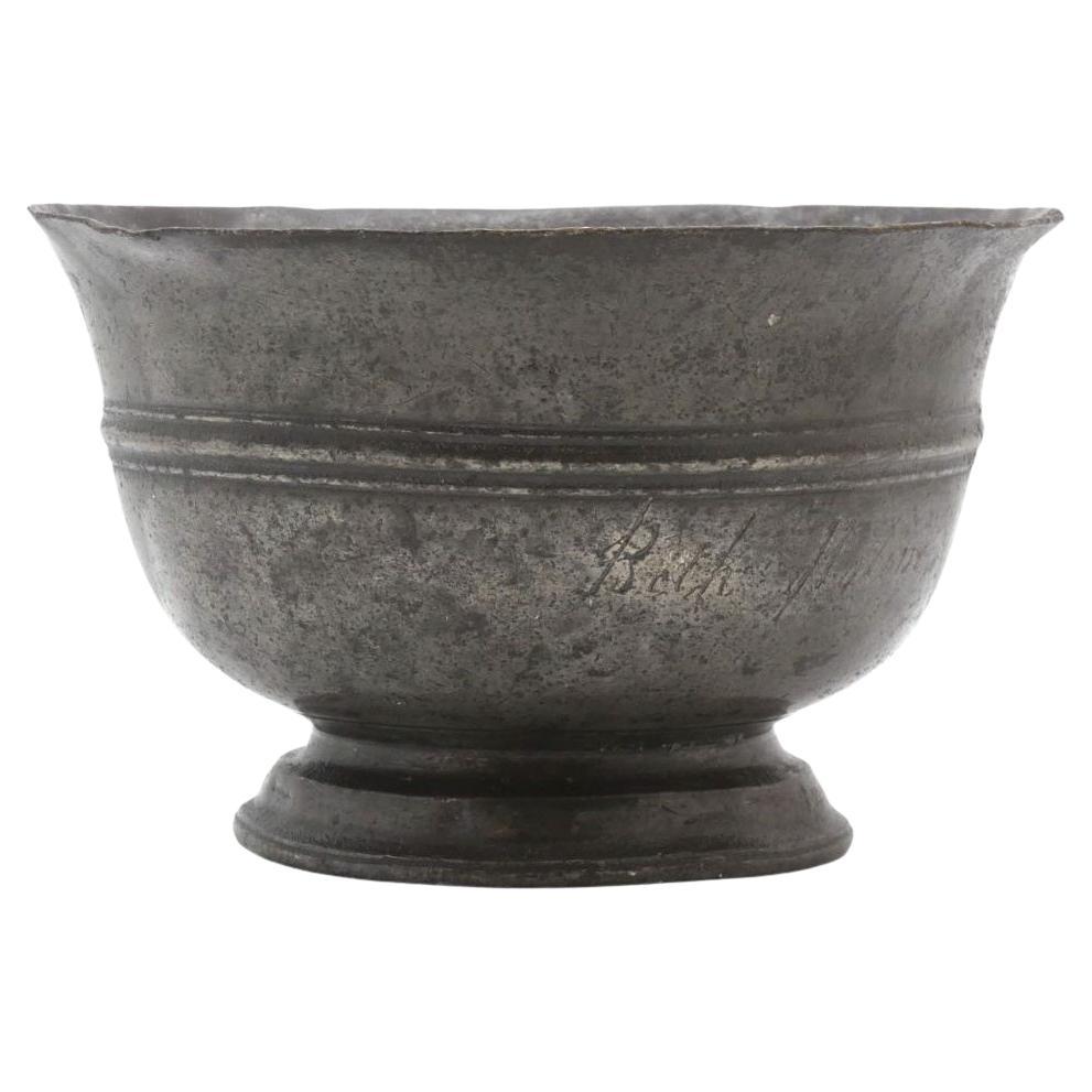 An 18th Century Pewter Beit Cholim Charity Bowl