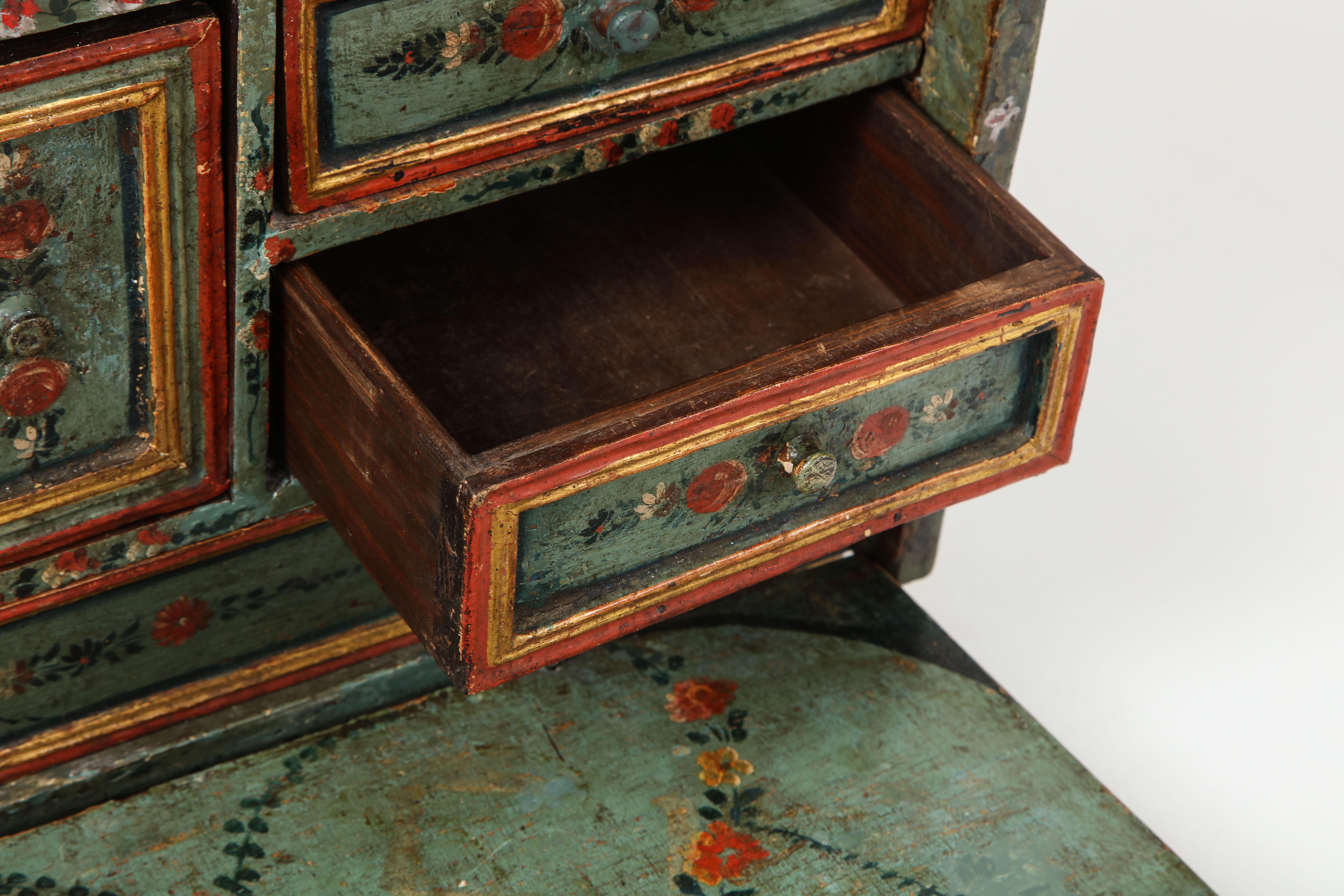 18th Century Polychrome and Parcel-Gilt Spanish Colonial Vargueno 3