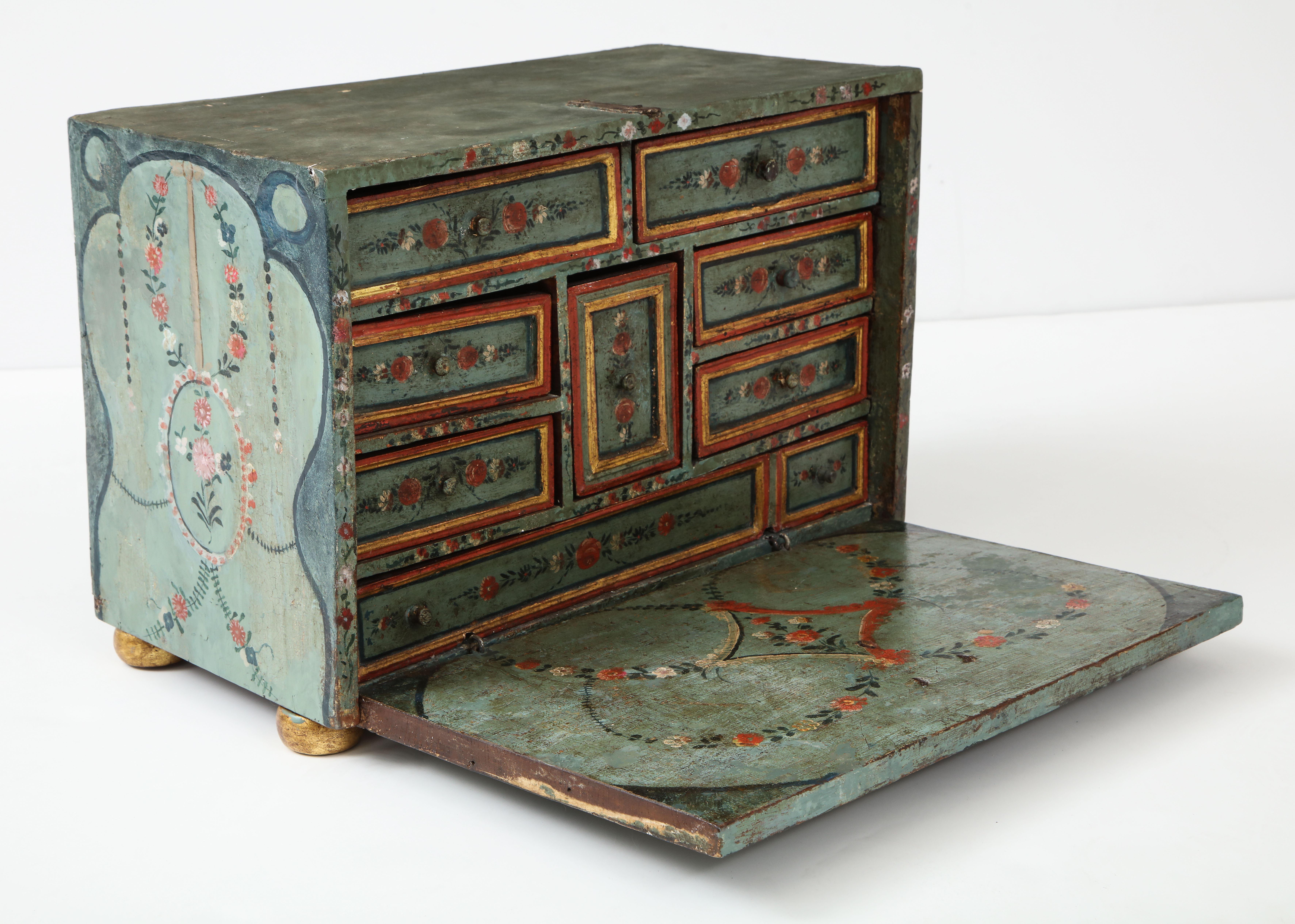 18th Century Polychrome and Parcel-Gilt Spanish Colonial Vargueno 4