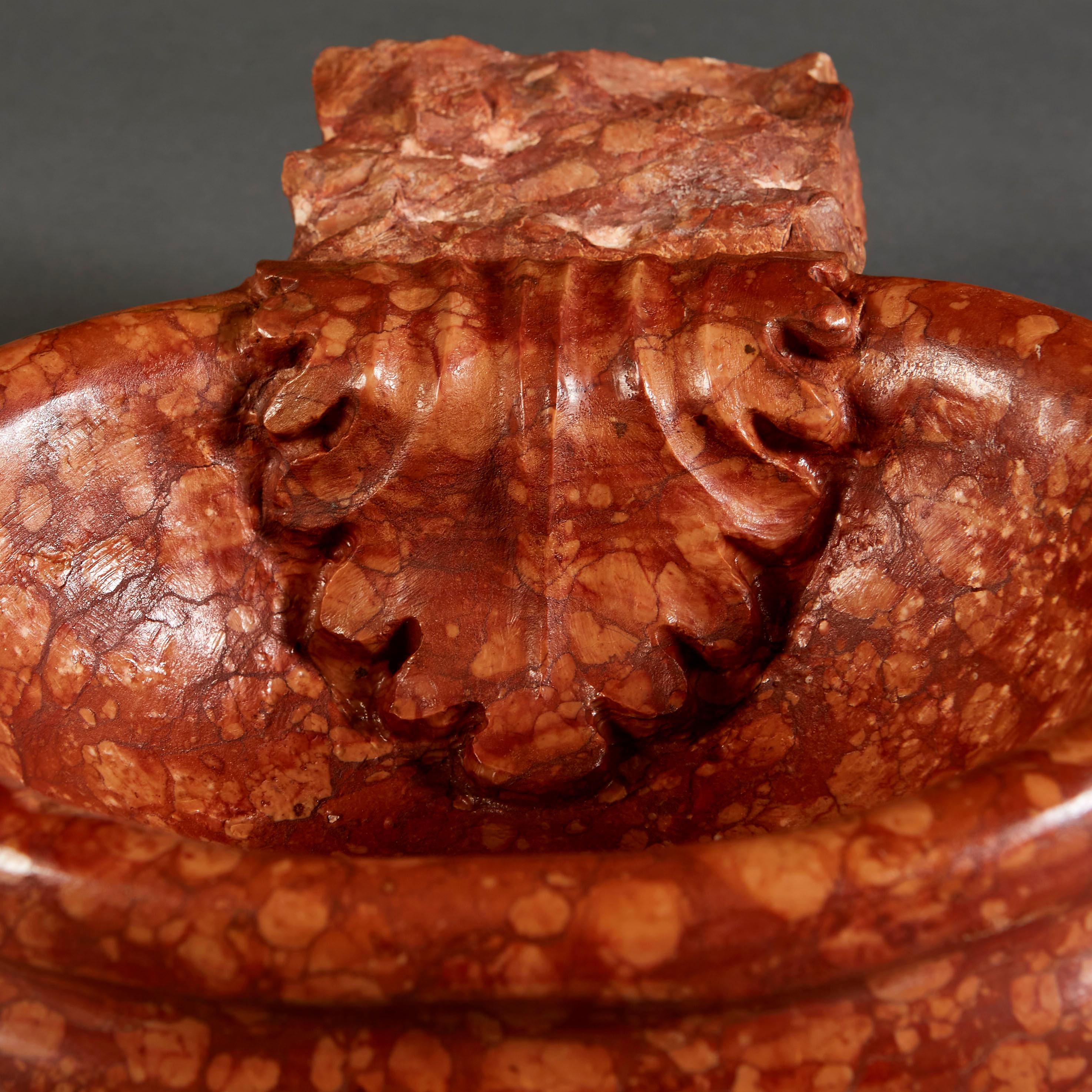 18th Century Red Marble Basin 1