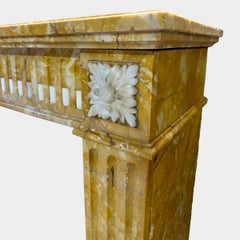 An 18th Century Siena Marble French Antique Louis XVI Fireplace Mantel