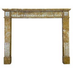 An 18th Century Siena Marble French Antique Louis XVI Fireplace Mantel