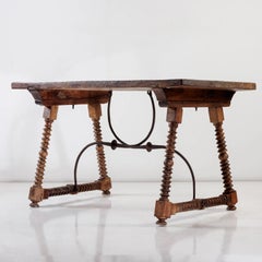 An 18th Century Spanish Table with Corkscrew Turned Legs