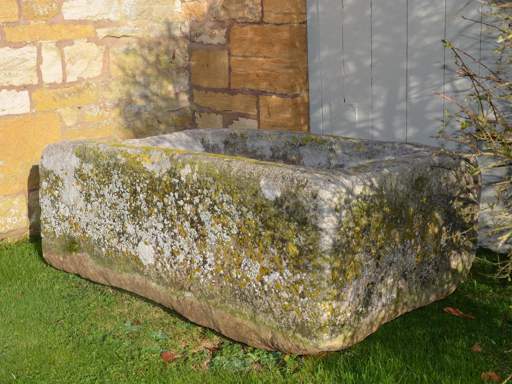 18th century stone trough with good weathering and patination.
