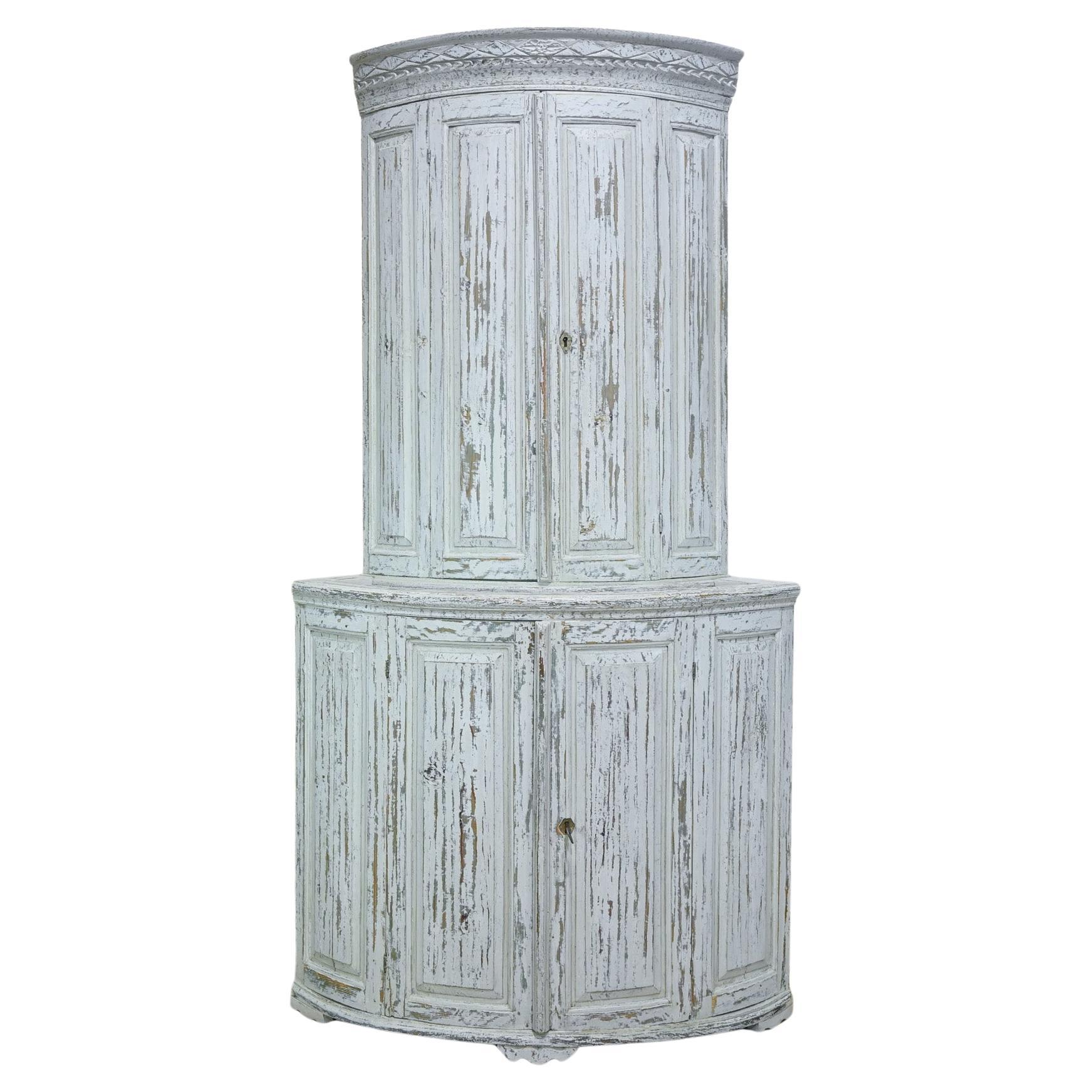 An 18th Century Swedish Gustavian Corner Cupboard