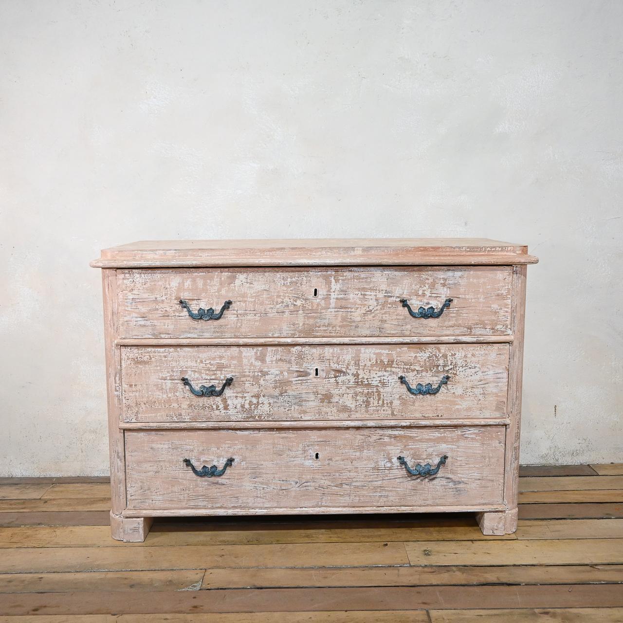 18th Century and Earlier A 19th Century Swedish Painted Commode - Chest of Drawers  