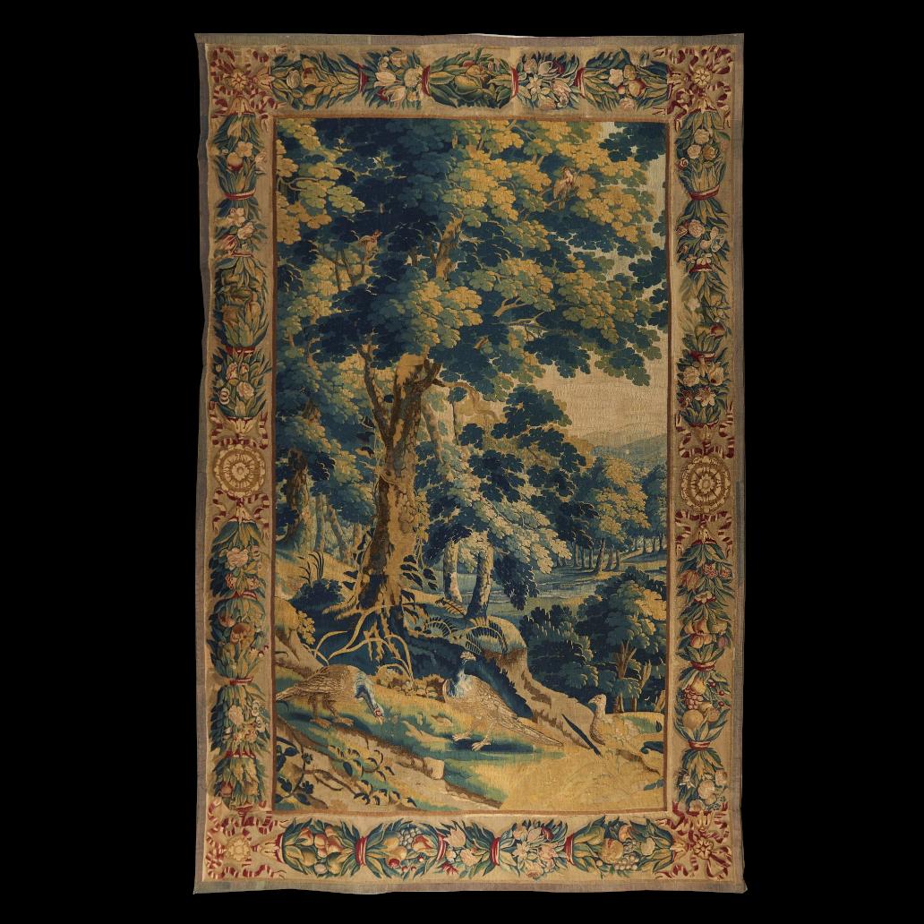 Woven An 18TH Century Verdure Tapestry Of Large Scale For Sale