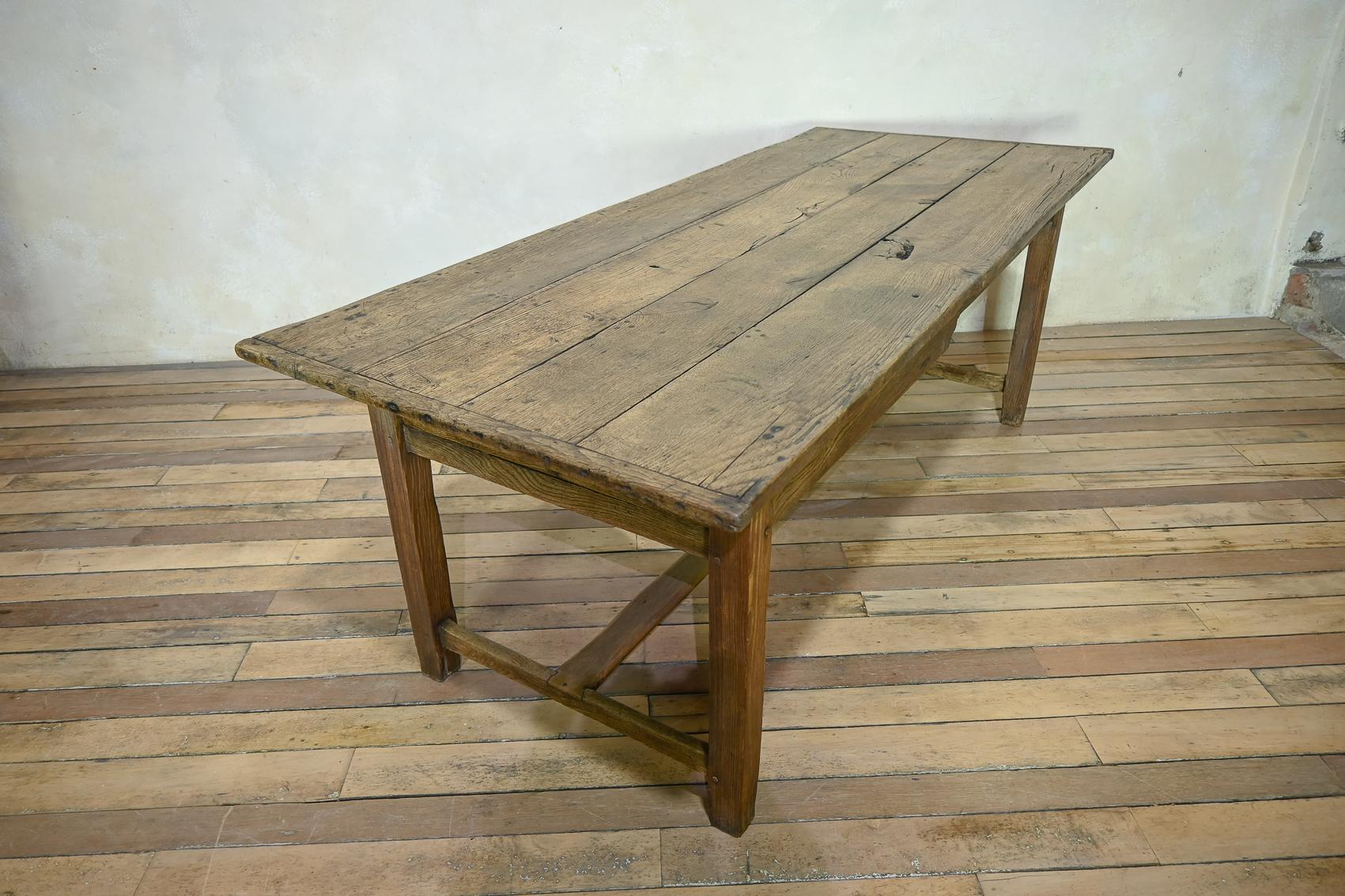 British An 18th Century Welsh George III Oak Country Farmhouse Table, Refectory For Sale