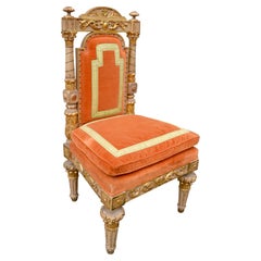 18th C Italian Piedmontese Carved Gilded Chair