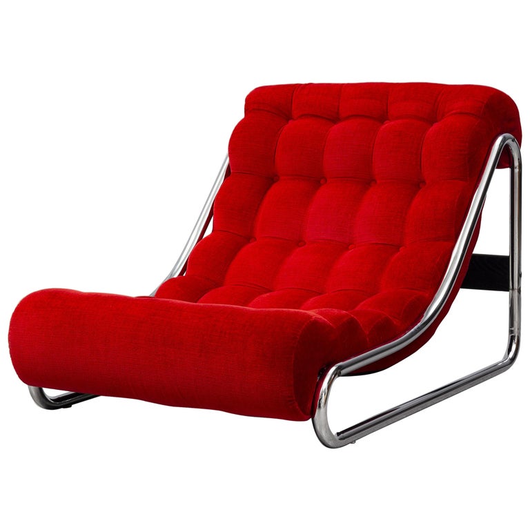 An 1970s Swedish Impala Red Easy Chair by Gillis Lundgren for IKEA For Sale