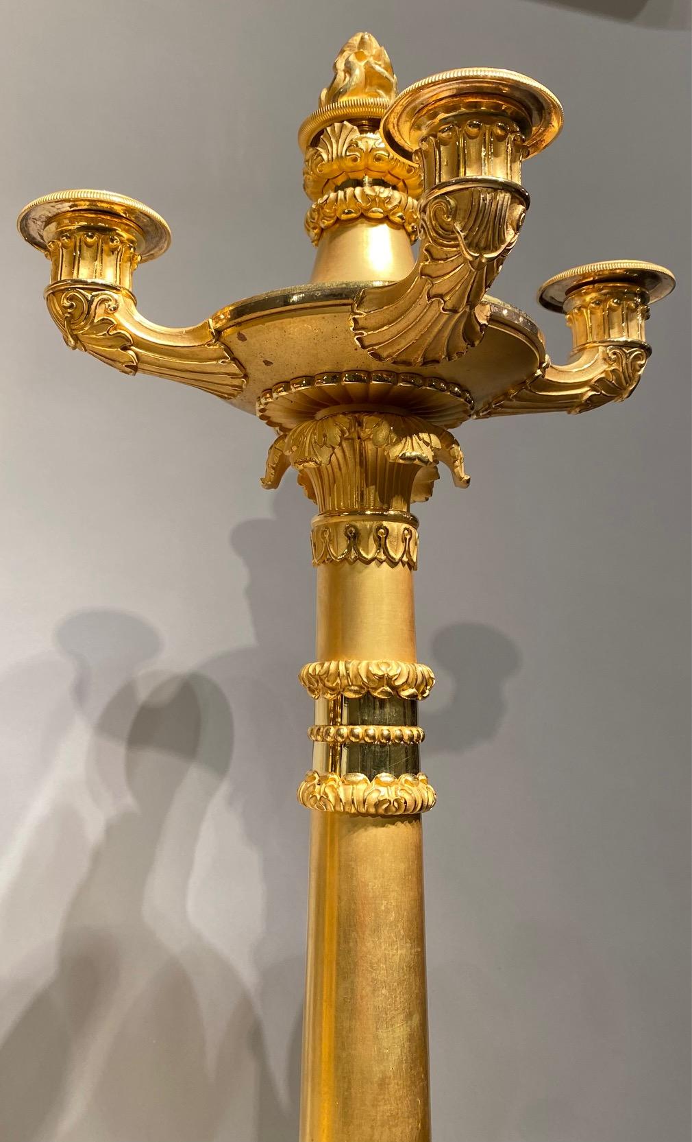 An 19th century ormolu Charles X clock garniture set. in vendita 2