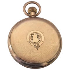 An 8 Days Swiss Made Hebdomas Visible Escapement Gold-Plated Pocket Watch