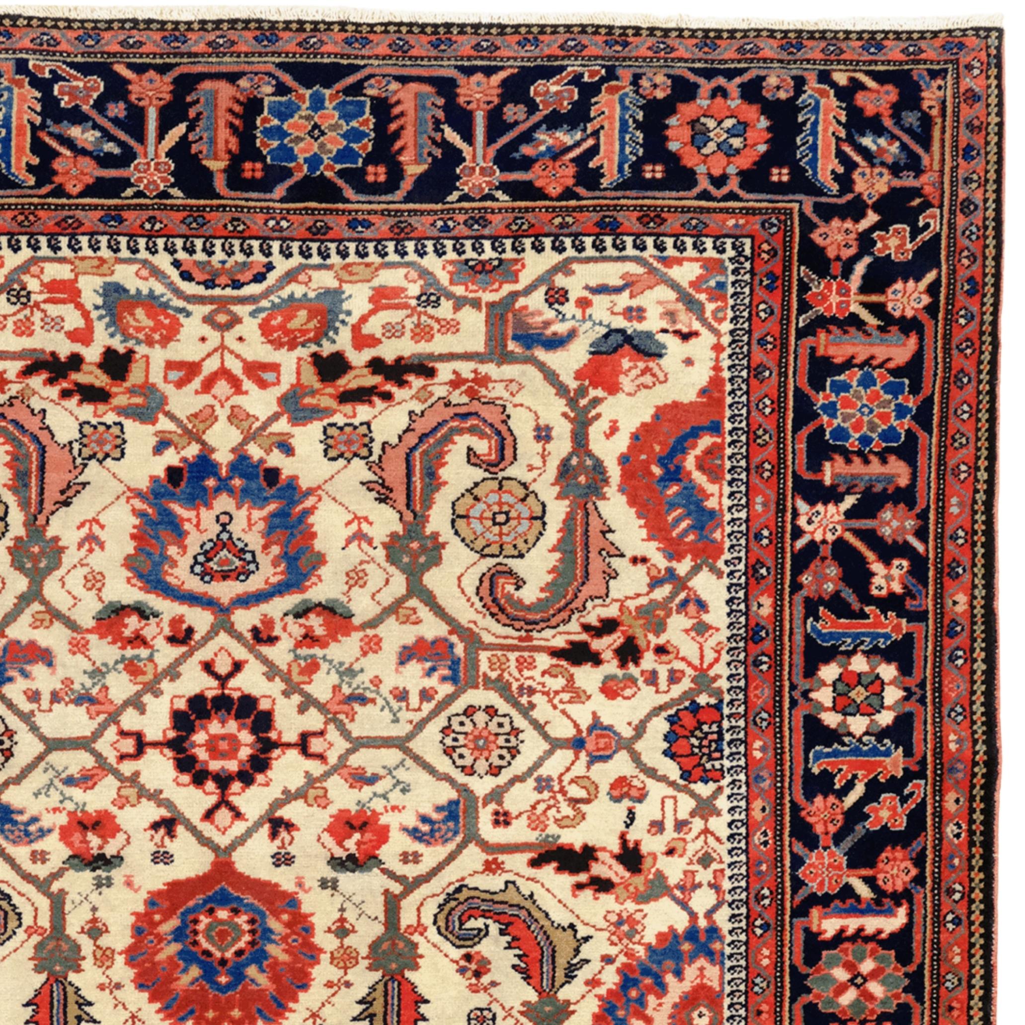 Hand-Woven An Absolute Classical Antique Circa 1880 Malayer Rug For Sale