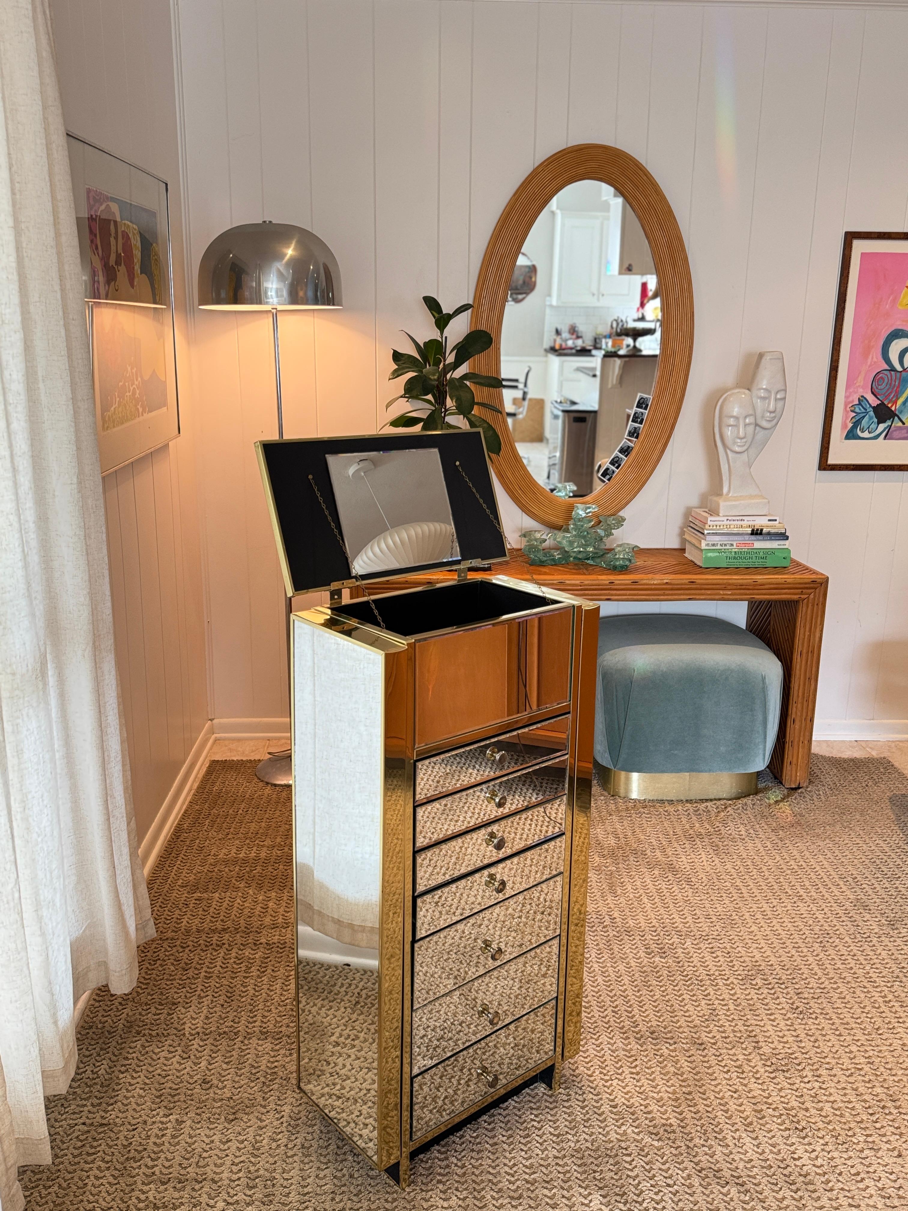 An absolutely fabulous mirrored armoire or jewelry case, circa 1970s For Sale 4