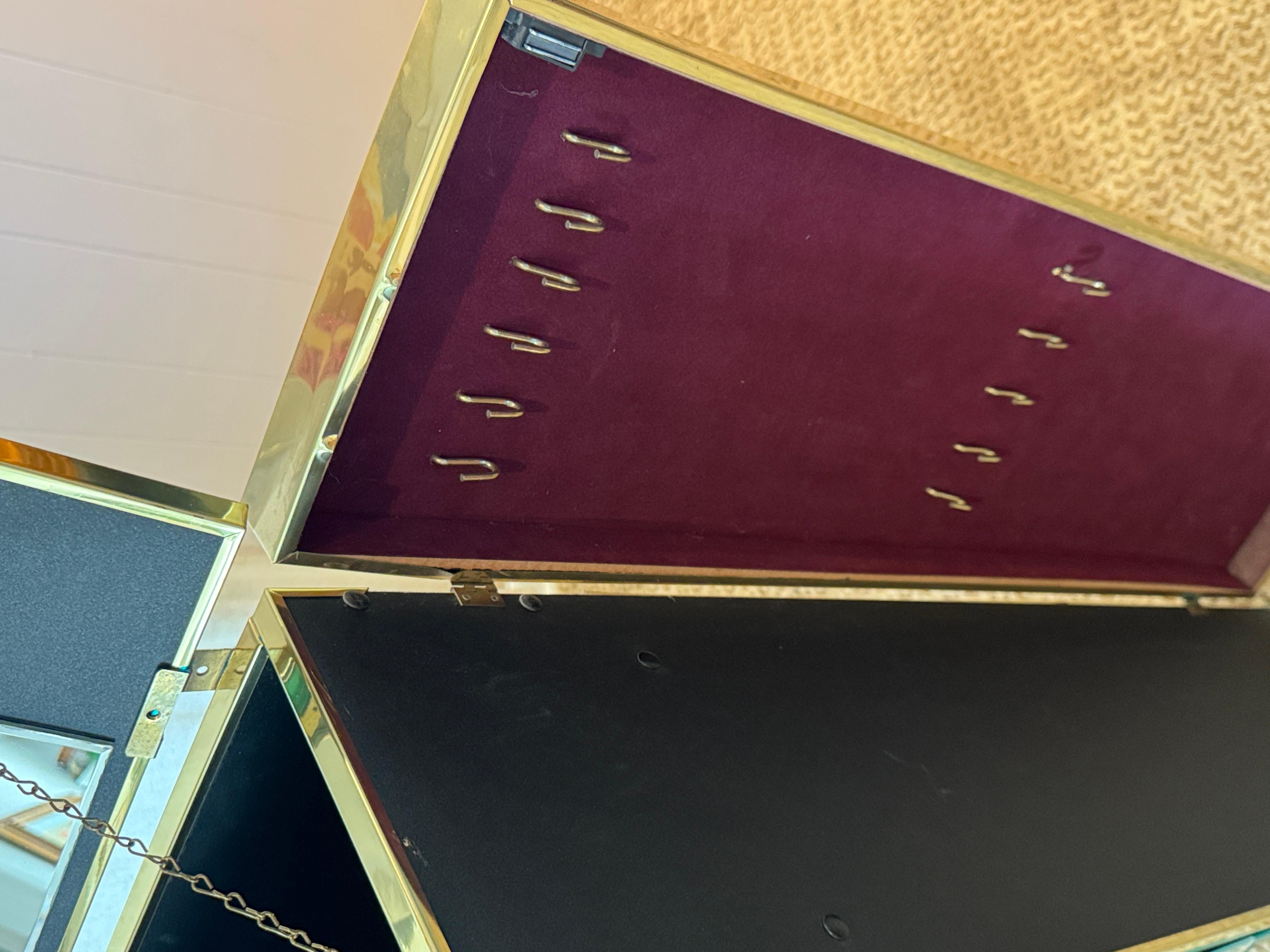 Hollywood Regency An absolutely fabulous mirrored armoire or jewelry case, circa 1970s For Sale