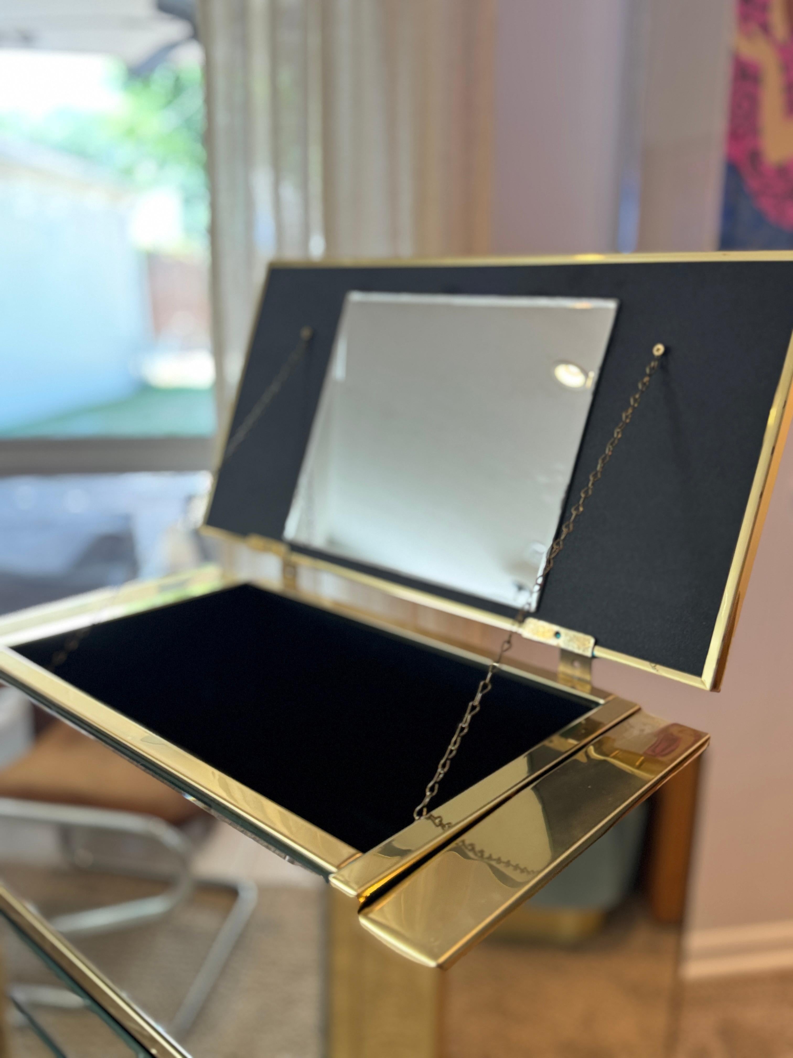 An absolutely fabulous mirrored armoire or jewelry case, circa 1970s For Sale 2