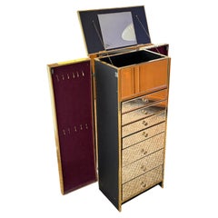 An absolutely fabulous mirrored armoire or jewelry case, circa 1970s