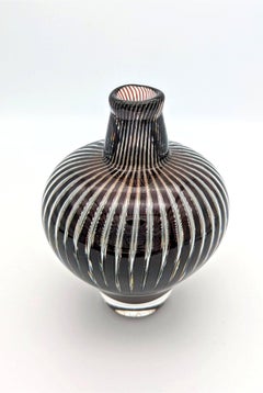 An abstract "Ariel" glass vase, by Edvin Öhrström for Orrefors, Sweden, 1952