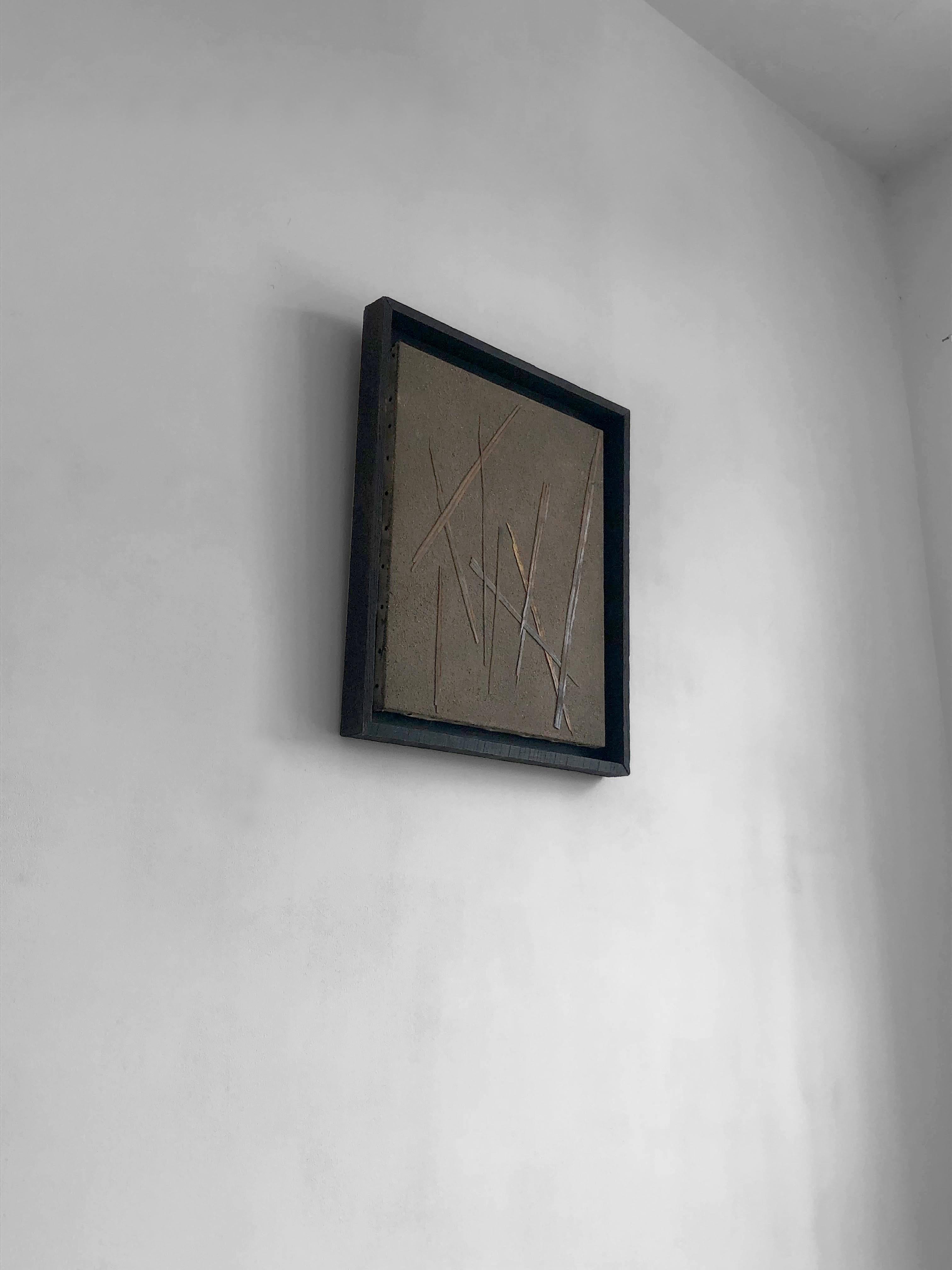 Rustikales modernes Gemälde „An ABSTRACT BRUTALIST“ auf Leinwand, Französisch 2001 im Angebot 2