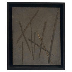 Rustikales modernes Gemälde „An ABSTRACT BRUTALIST“ auf Leinwand, Französisch 2001