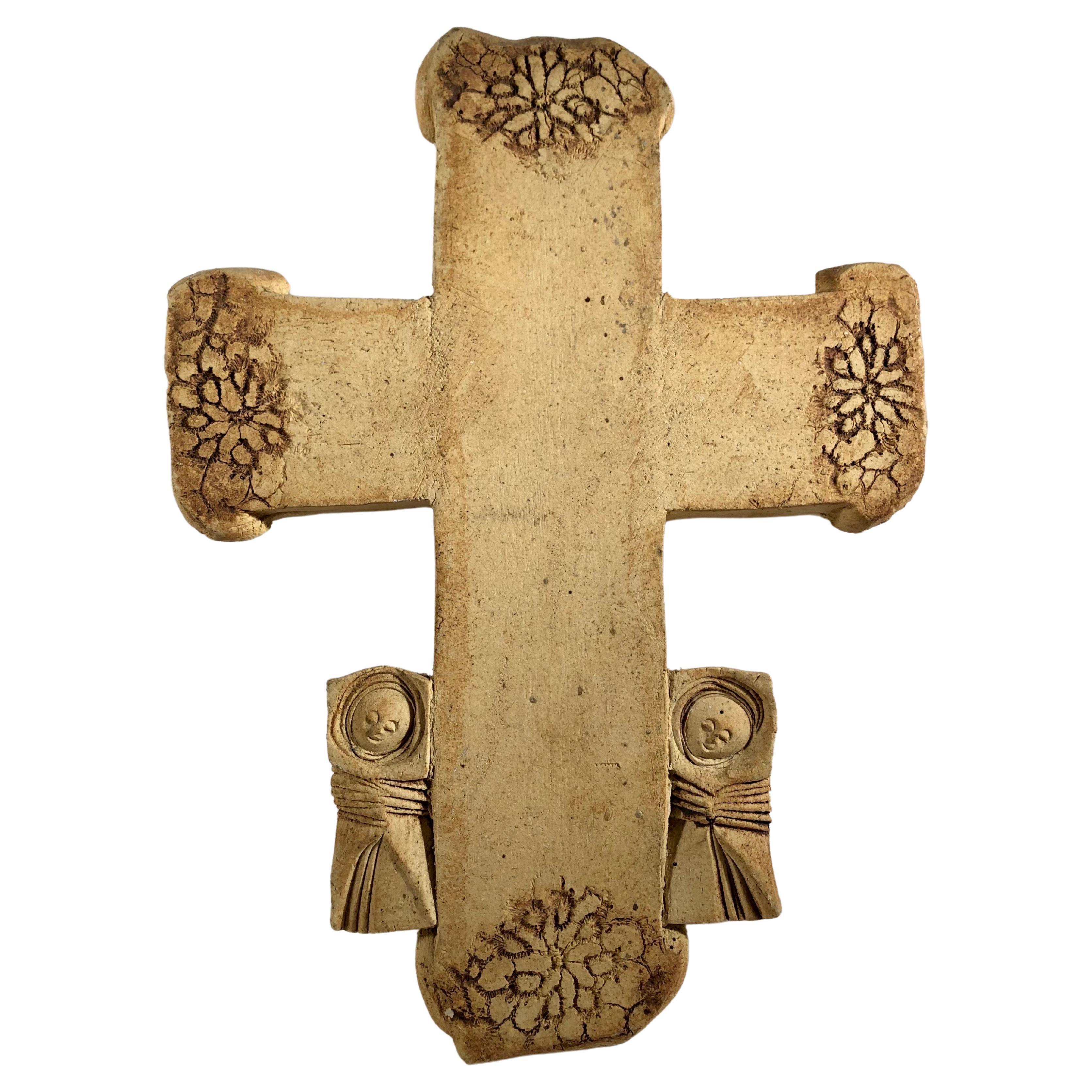 An abstract ceramic crucifix  France  1950